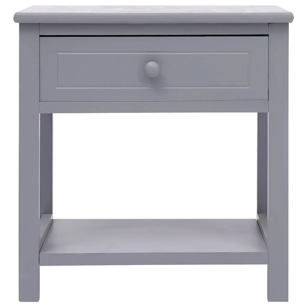 Wooden Nightstands Grey 40x29x42 cm Compact Storage Bedside Tables 2 Piece with Drawer and Shelf