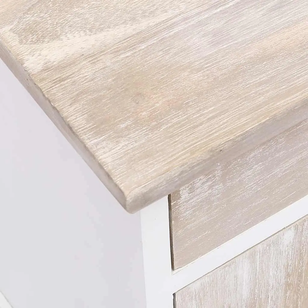 White Paulownia Wood Nightstand Set of 2