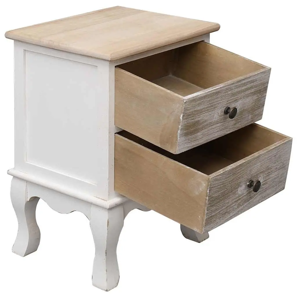 Bedside Cabinets Wooden 35x30x50 cm White 2 Piece