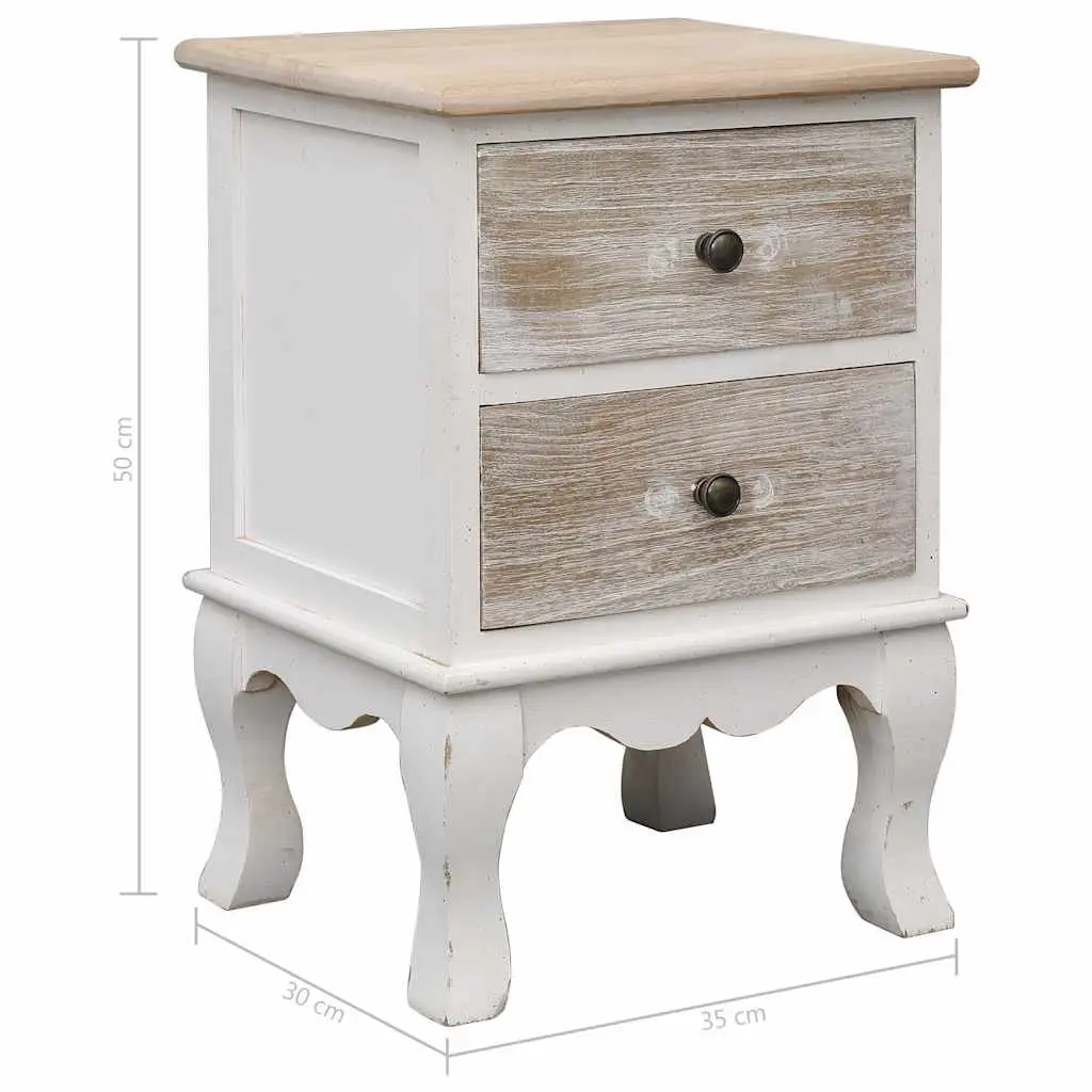 Bedside Cabinets Wooden 35x30x50 cm White 2 Piece