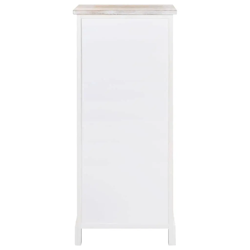 White Wooden Side Cabinet with 3 Drawers