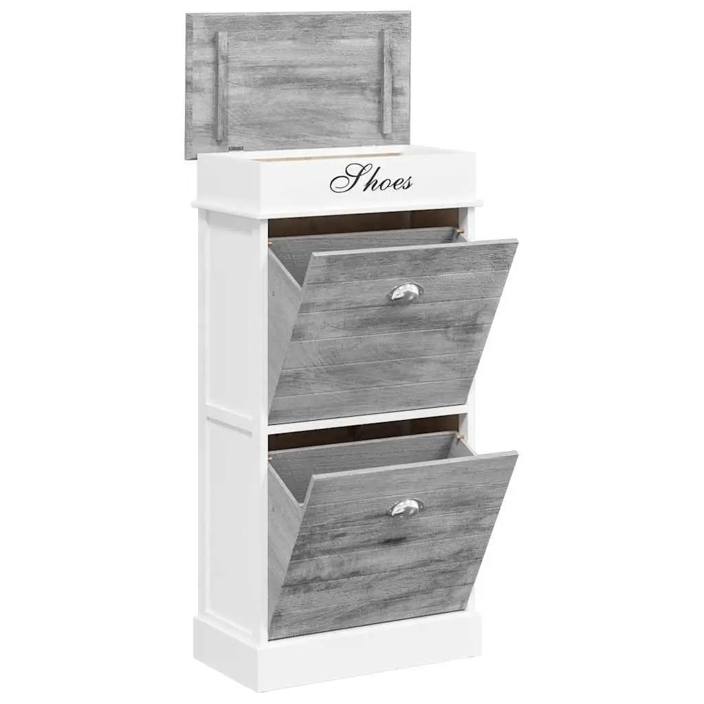 Grey Wooden Shoe Cabinet for Organised Storage