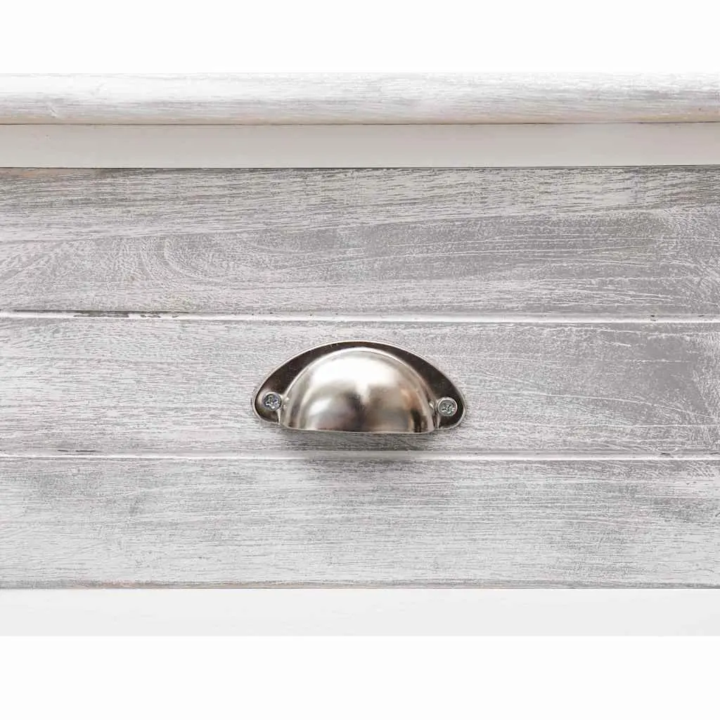 Wooden Sideboard Poplar Wood Paulownia Wood 115 cm Grey 3 Drawers 2 Shelves Console Table