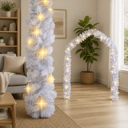 Premium Christmas Garland LED Lights 10m White Decoration