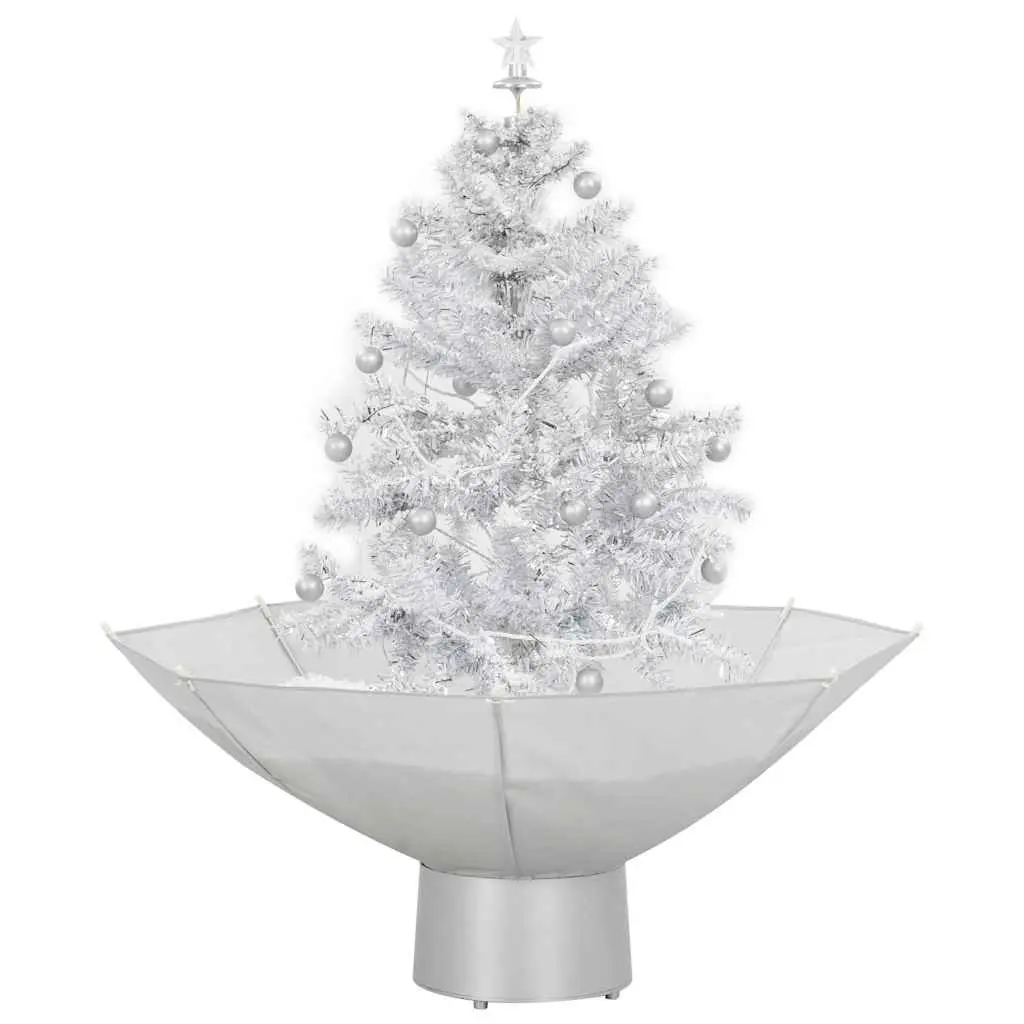 White Snowing Christmas Tree with Integrated Lights 75cm