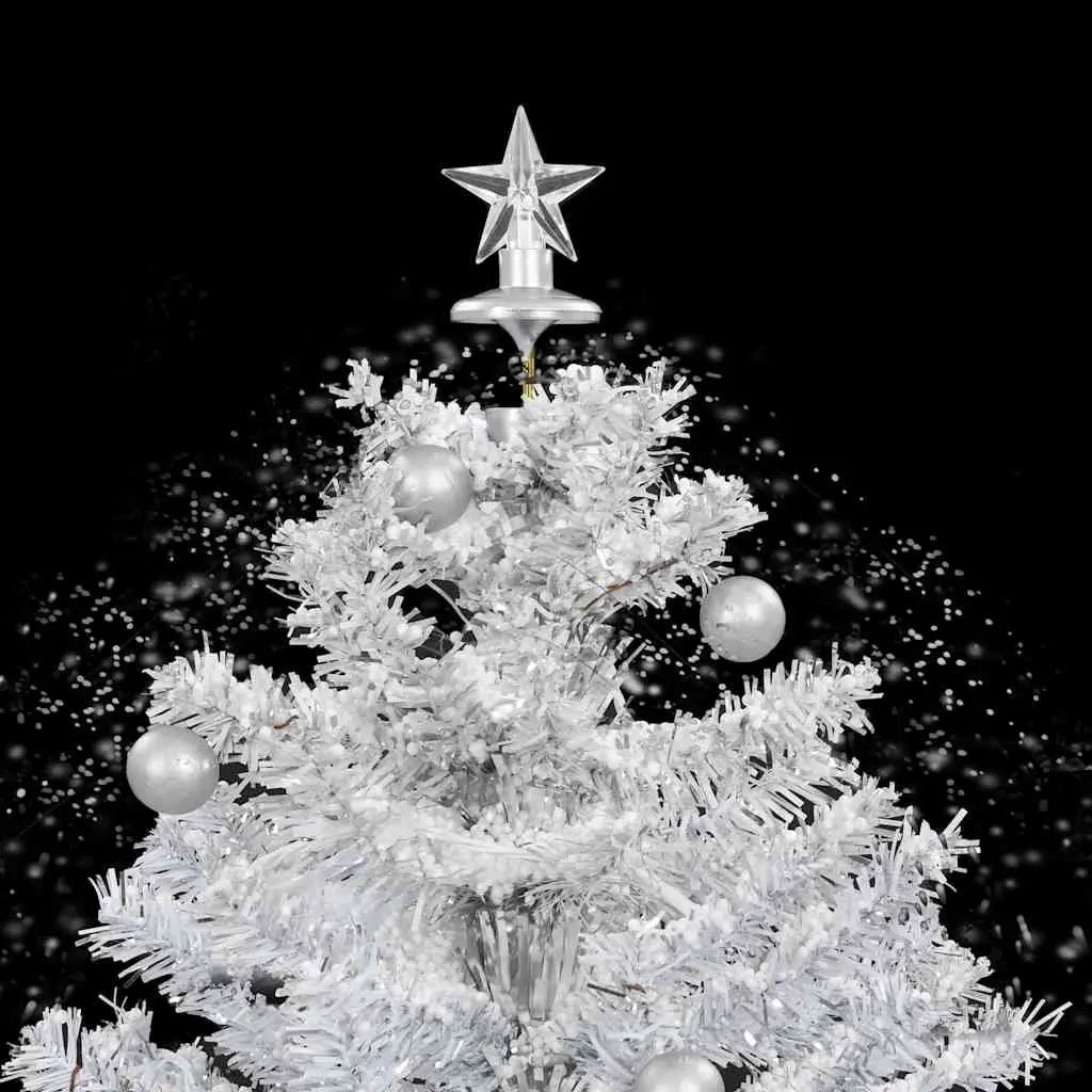 White Snowing Christmas Tree with Integrated Lights 75cm