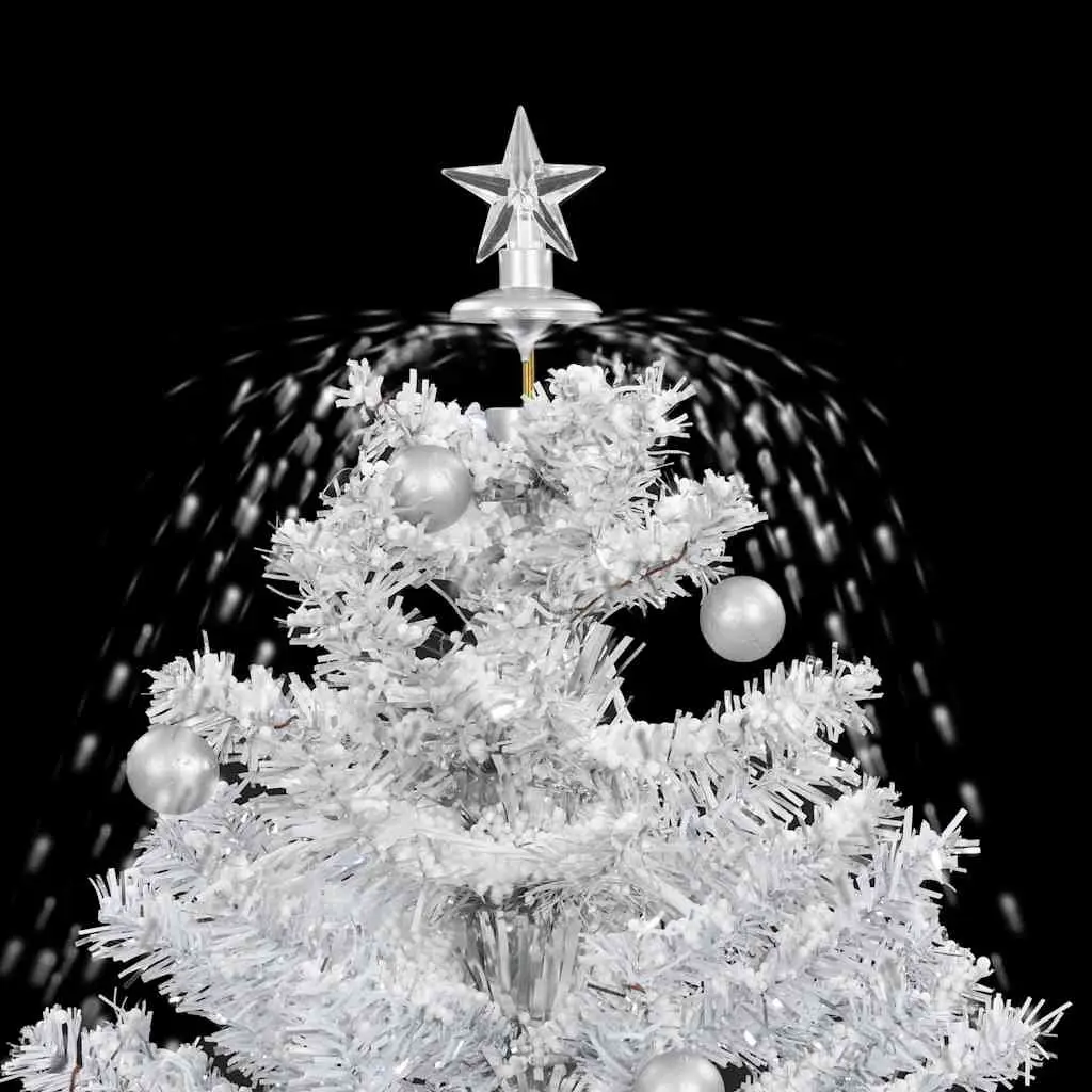 White Snowing Christmas Tree with Integrated Lights 75cm
