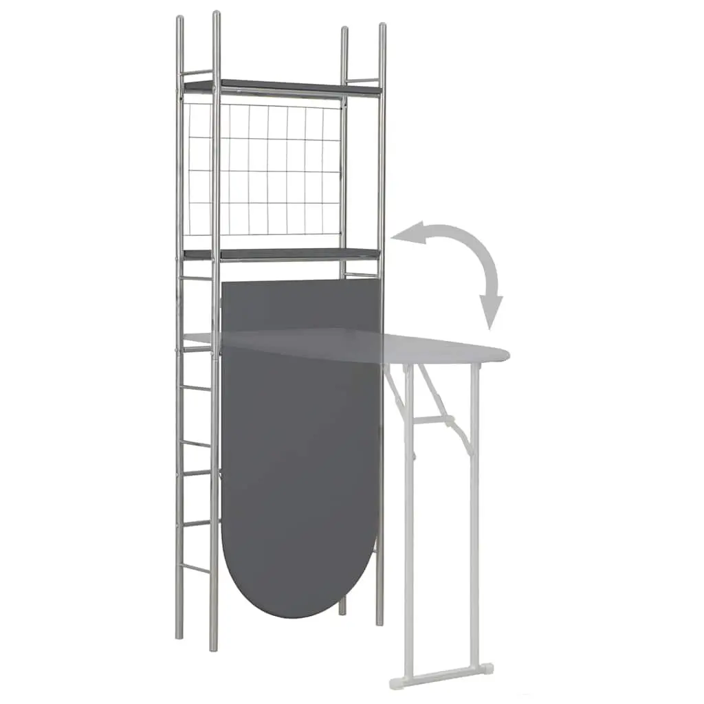 3 Piece Black Folding Dining Set with Rack