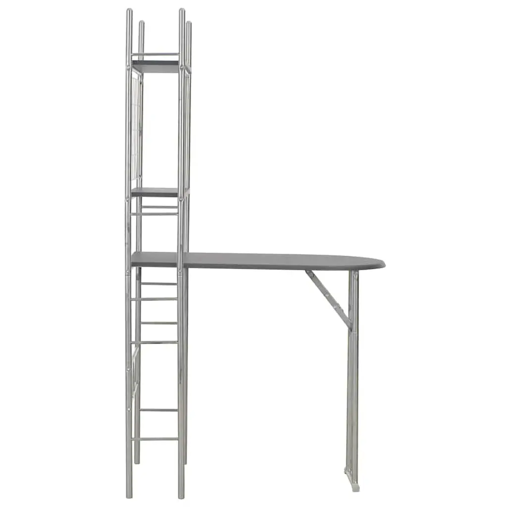 3 Piece Black Folding Dining Set with Rack