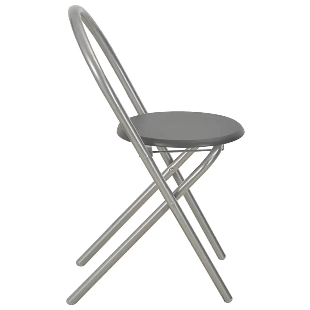 3 Piece Black Folding Dining Set with Rack