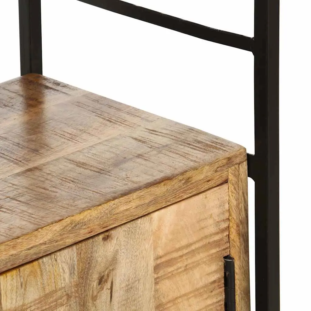 4-Tier Bookcase with Rough Mango Wood