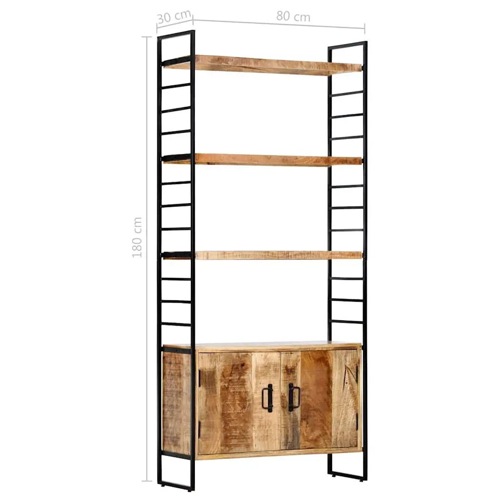 4-Tier Bookcase with Rough Mango Wood
