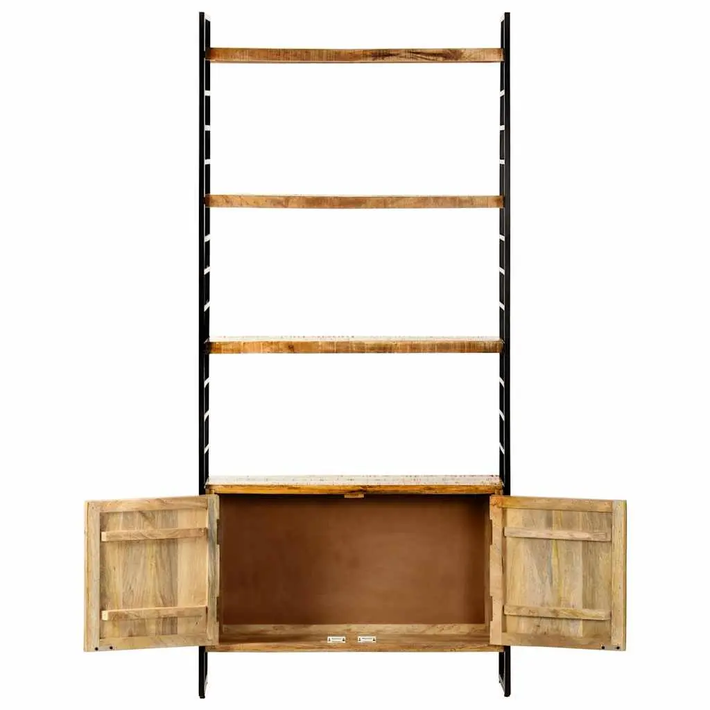 4-Tier Bookcase with Rough Mango Wood