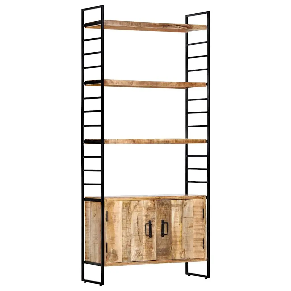 4-Tier Bookcase with Rough Mango Wood