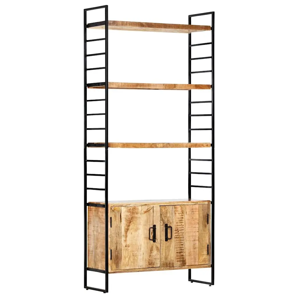4-Tier Bookcase with Rough Mango Wood