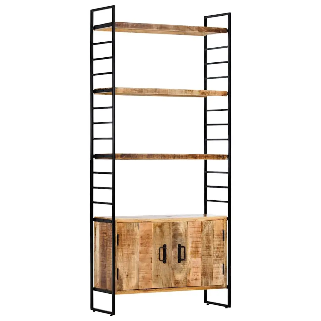 4-Tier Bookcase with Rough Mango Wood