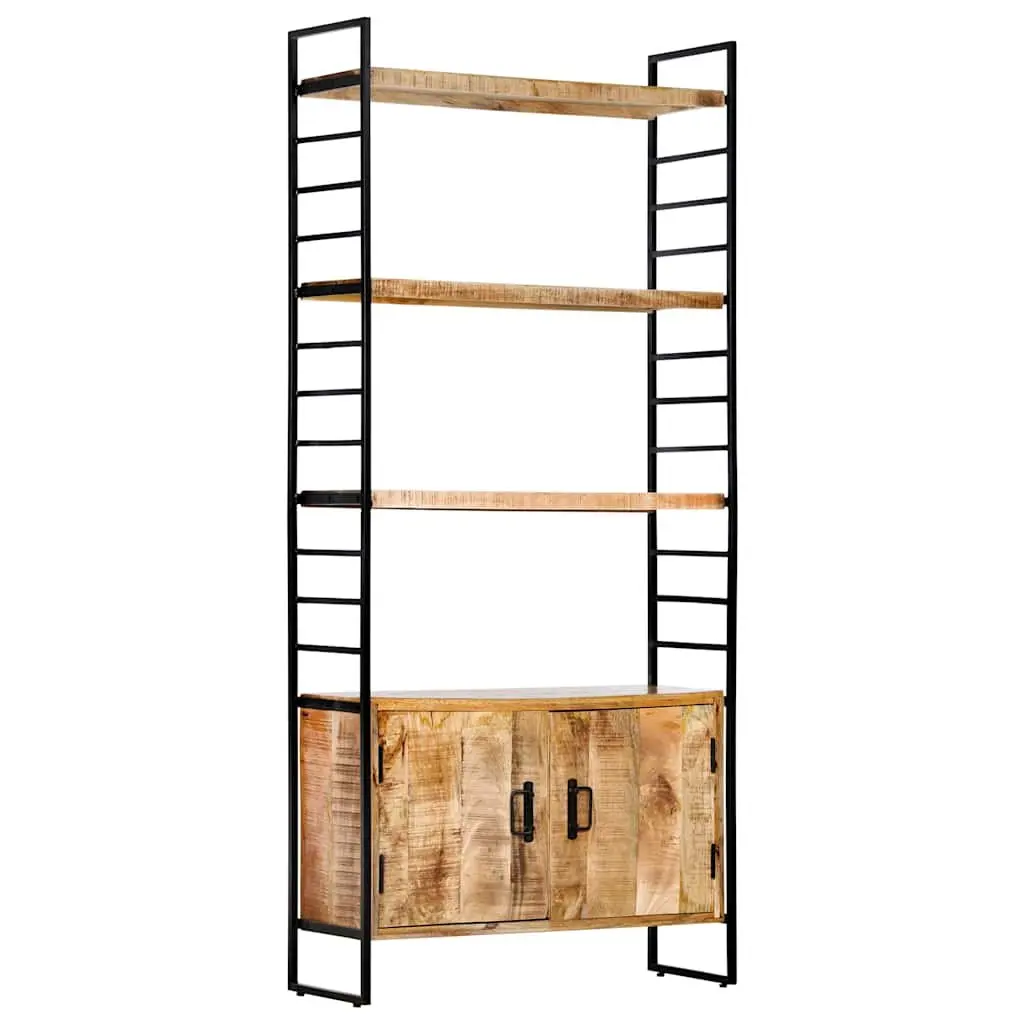 4-Tier Bookcase with Rough Mango Wood