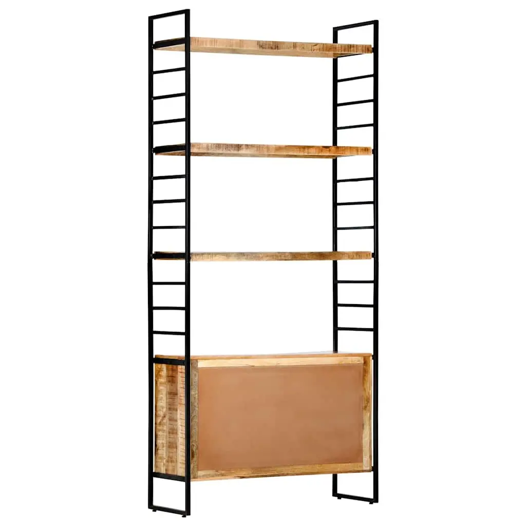 4-Tier Bookcase with Rough Mango Wood