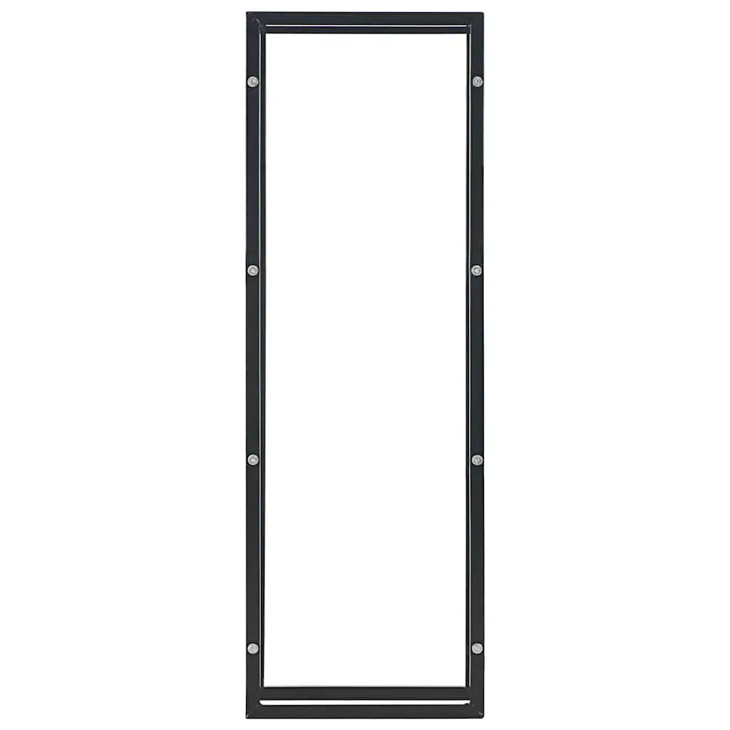 Firewood Rack Steel Black Rectangular Heavy Duty Storage