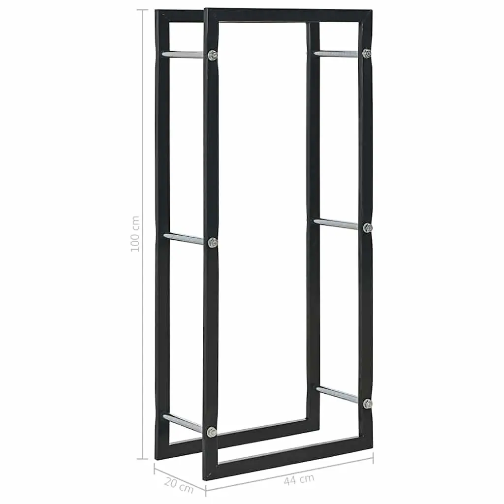 Firewood Rack Steel 44x20x100cm Black