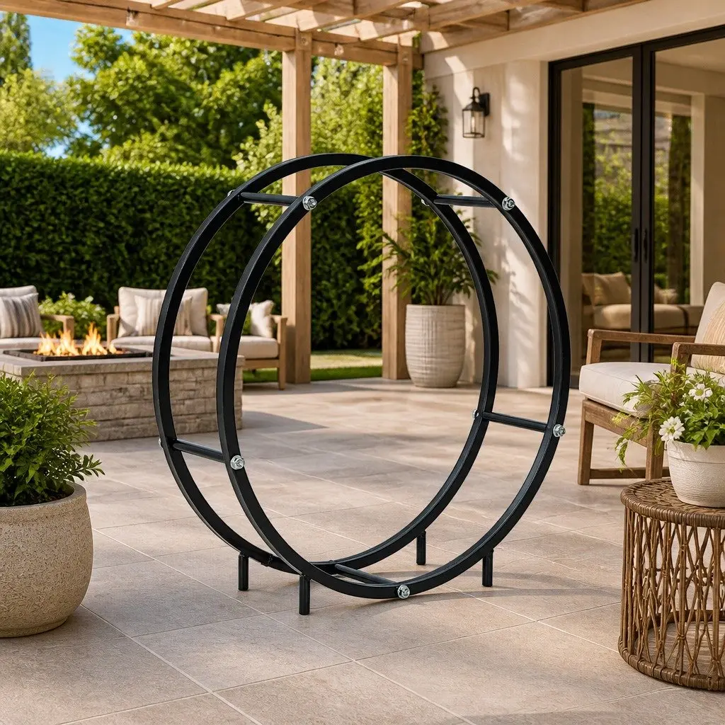 Firewood Rack Steel 70x20x70cm Black