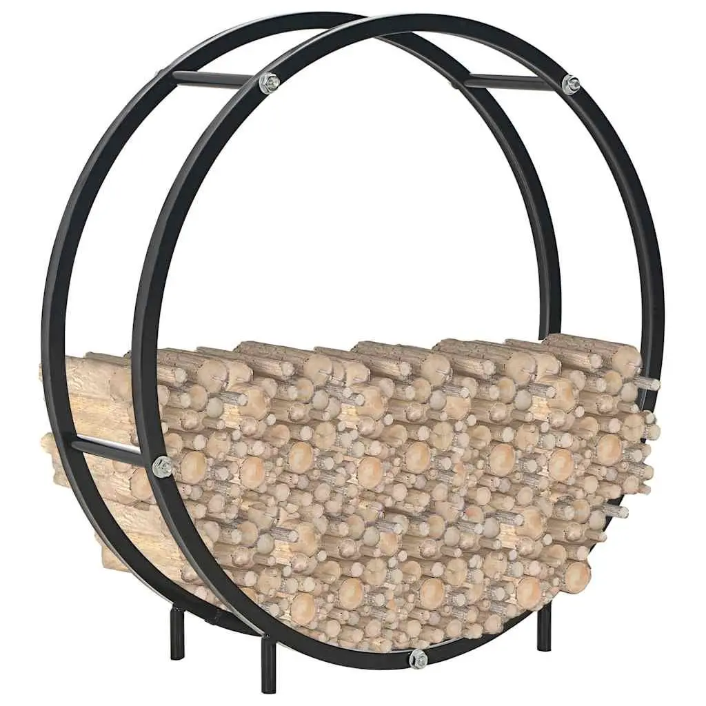 Firewood Rack Steel 70x20x70cm Black