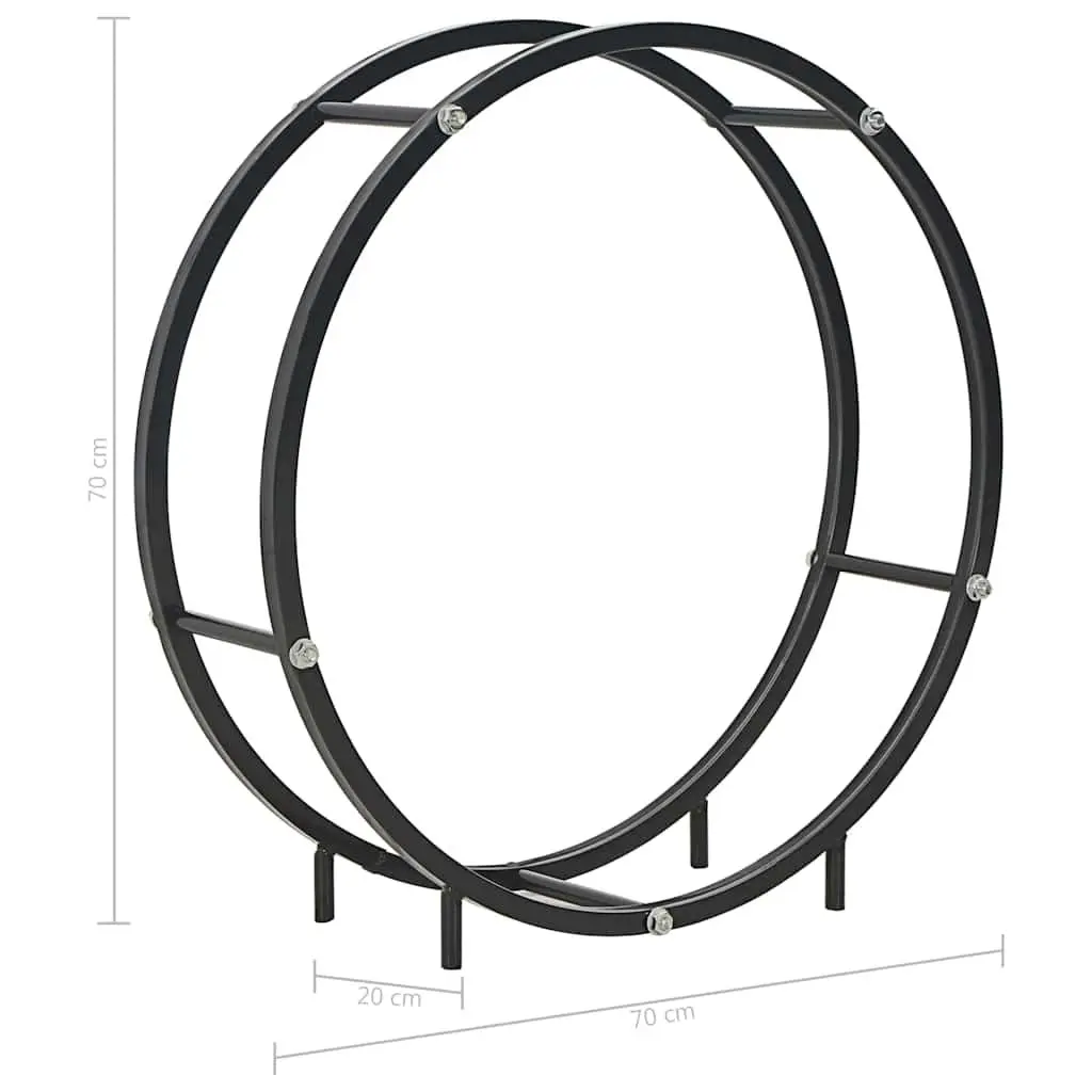 Firewood Rack Steel 70x20x70cm Black
