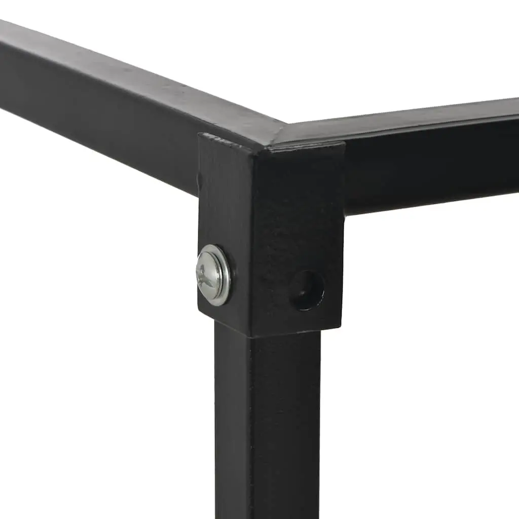 Firewood Rack Steel Rectangular Black 37 x 37 x 113 cm