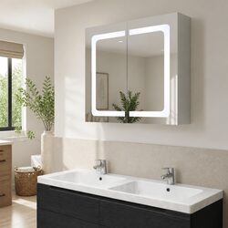 Premium LED Bathroom Vanity Mirror Cabinet with Storage