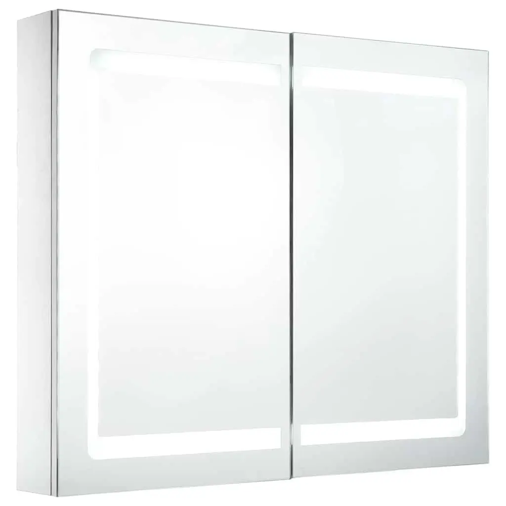 LED Bathroom Cabinet MDF 80x12.2x68cm White