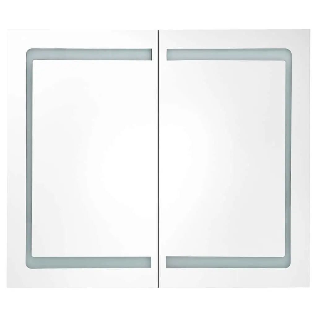 LED Bathroom Cabinet MDF 80x12.2x68cm White