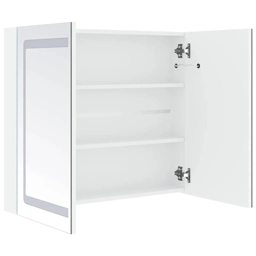 LED Bathroom Cabinet MDF 80x12.2x68cm White