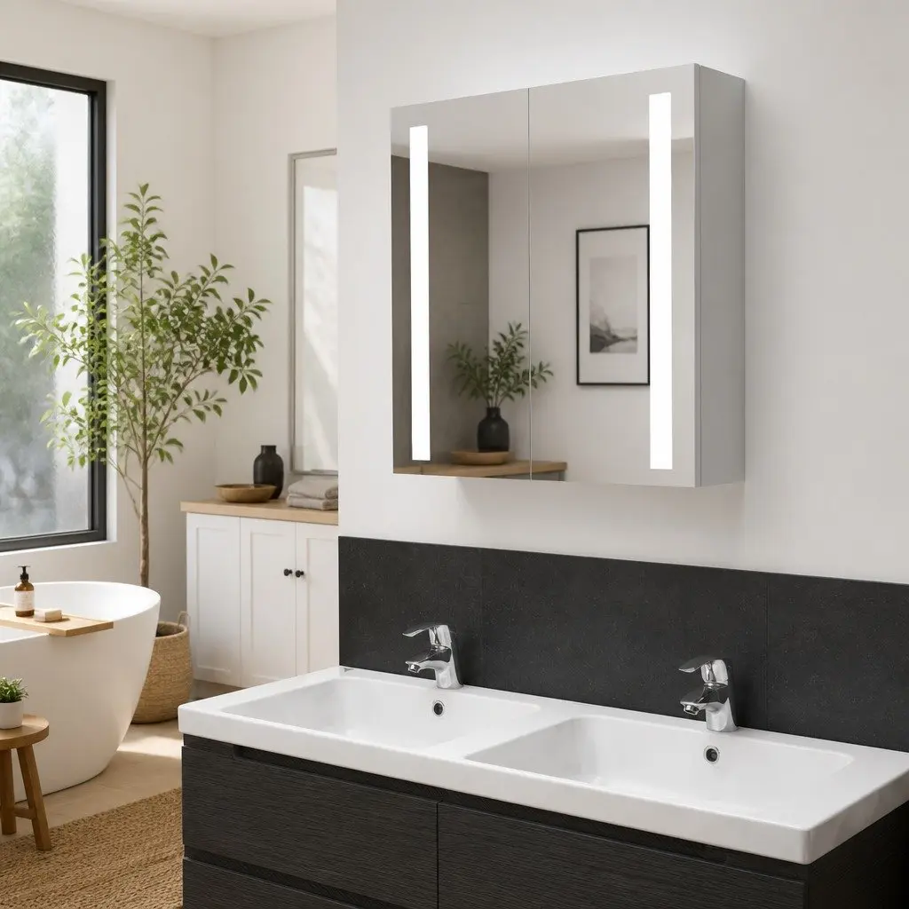 LED Bathroom Mirror Cabinet with Storage