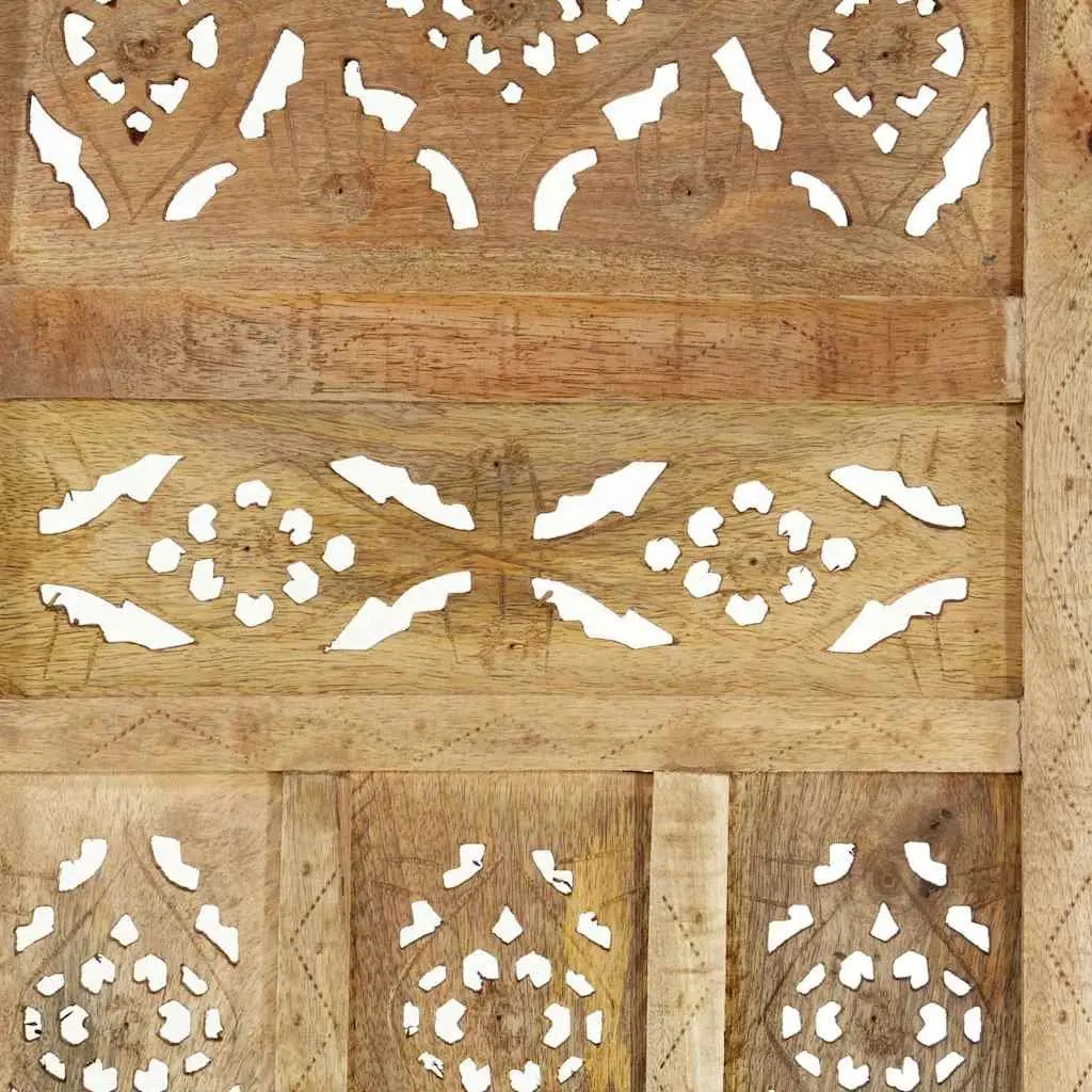 Hand Carved 3-Panel Folding Room Divider
