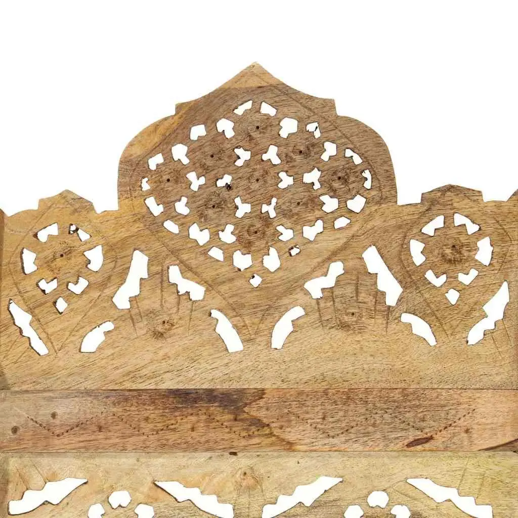 Room Divider 4-Panel Hand Carved Wooden Folding Screen Privacy Partition