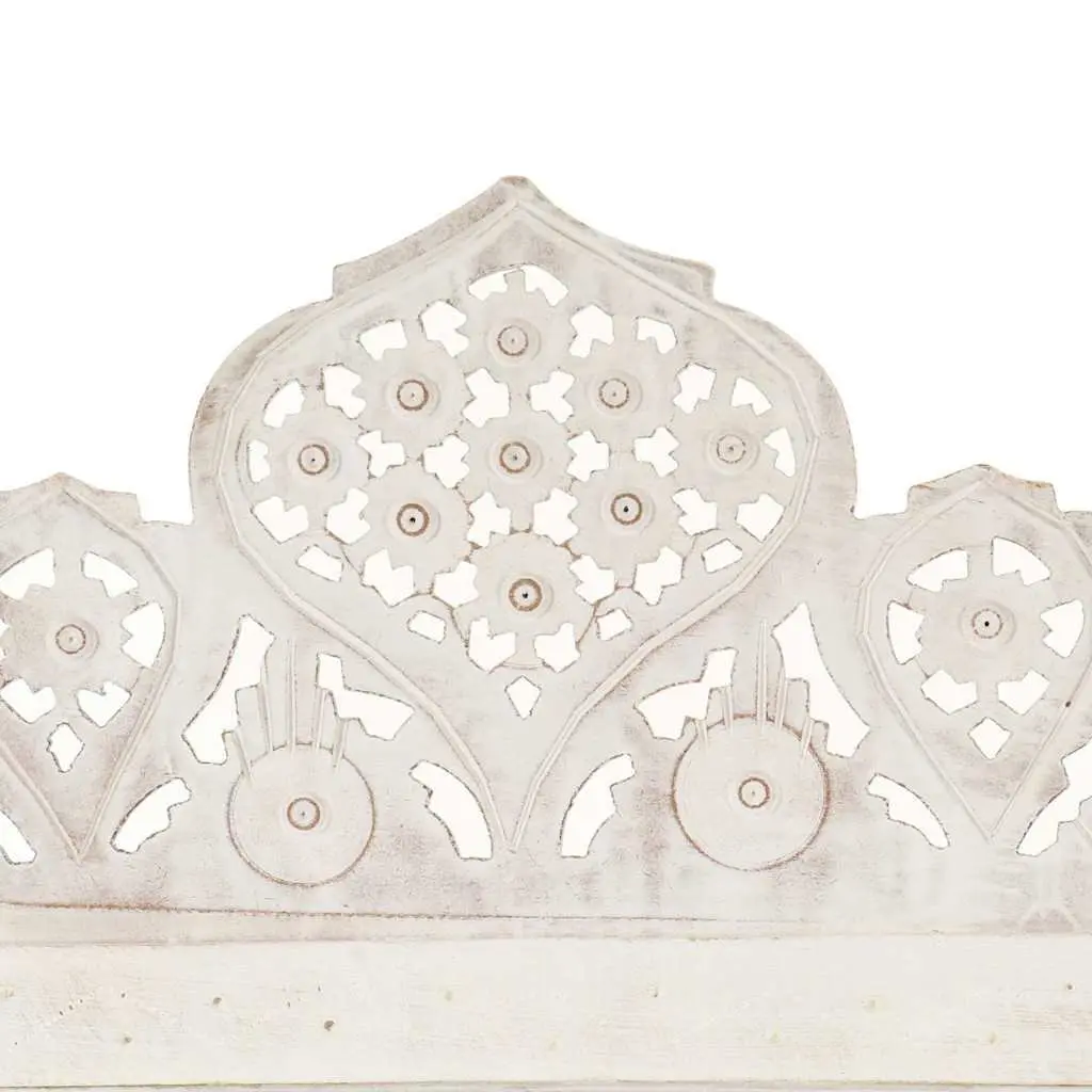 4-Panel Room Divider Solid Mango Wood 160 x 165 cm White