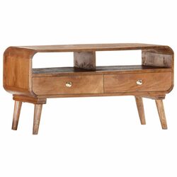 Solid Mango Wood TV Cabinet with Drawers 90x35x47 cm