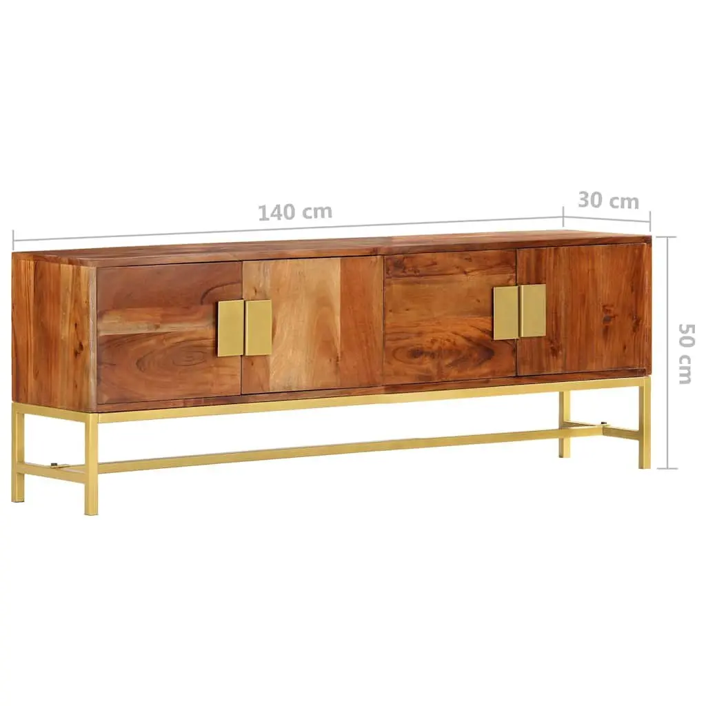 TV Cabinet Solid Acacia Wood 140x30x50 cm Brown