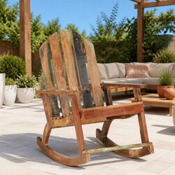 Durable Solid Wood Rocking Chair for Outdoor Relaxation