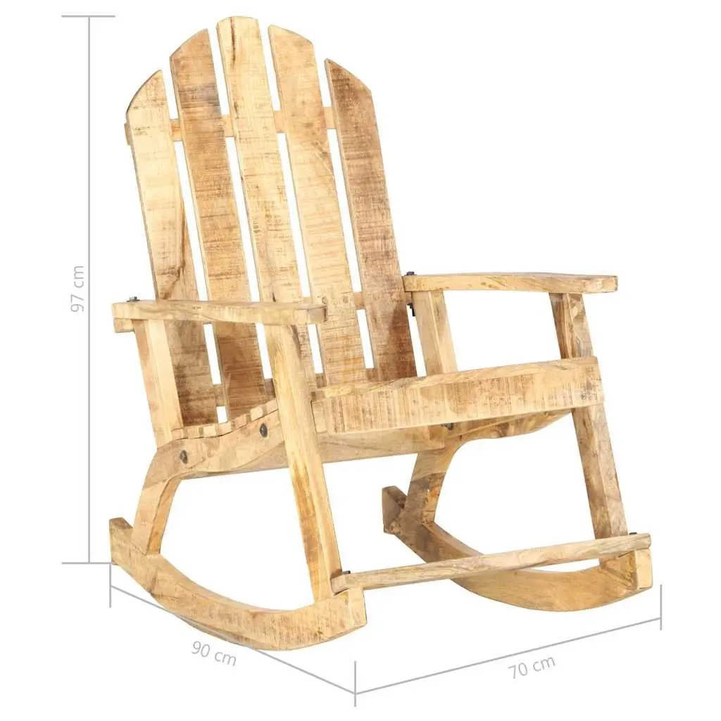 Solid Wooden Garden Rocking Chair in Brown
