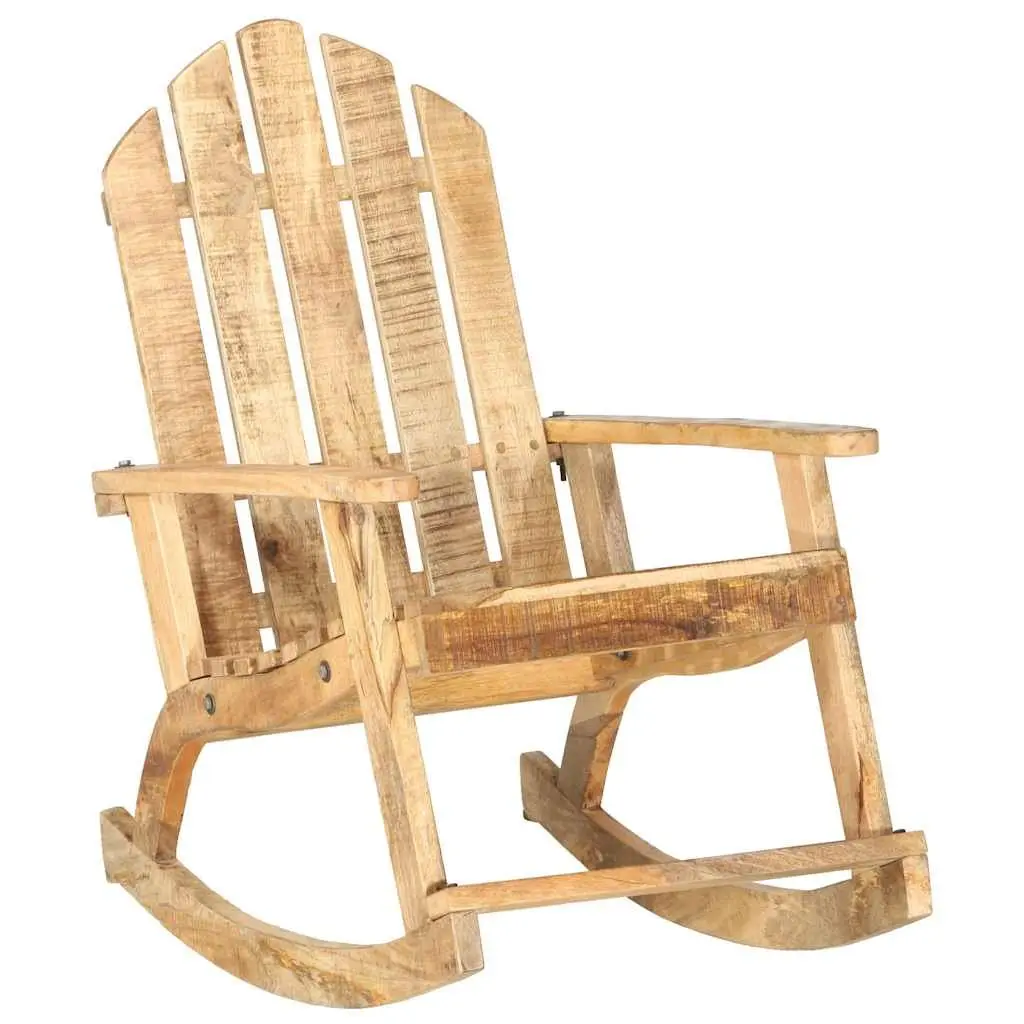 Solid Wooden Garden Rocking Chair in Brown