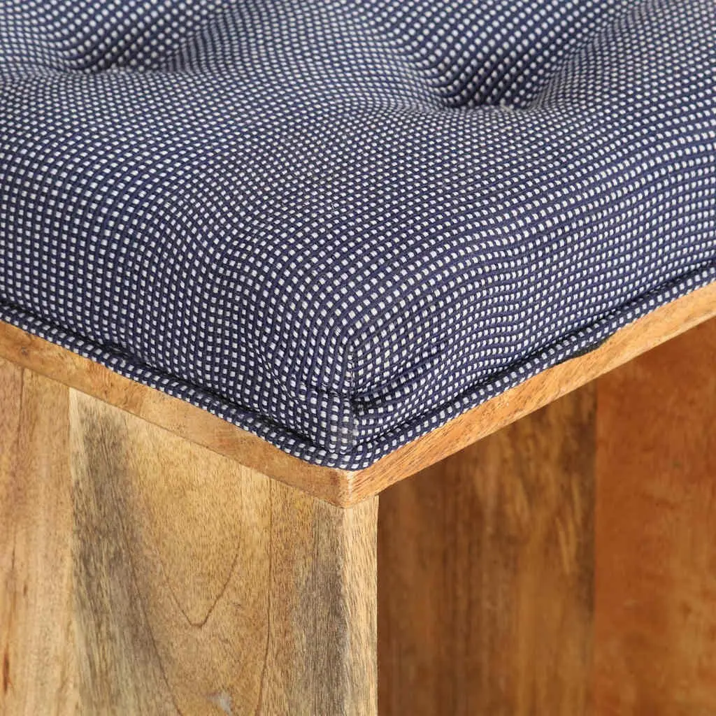 Solid Wood Storage Bench with Padded Seat and Compartments