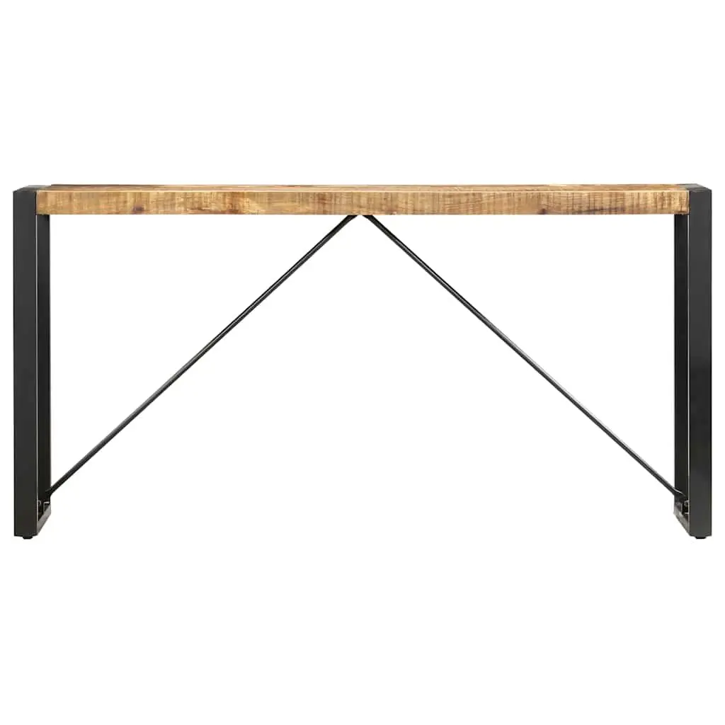 Industrial Solid Mango Wood Console Table with Steel Legs