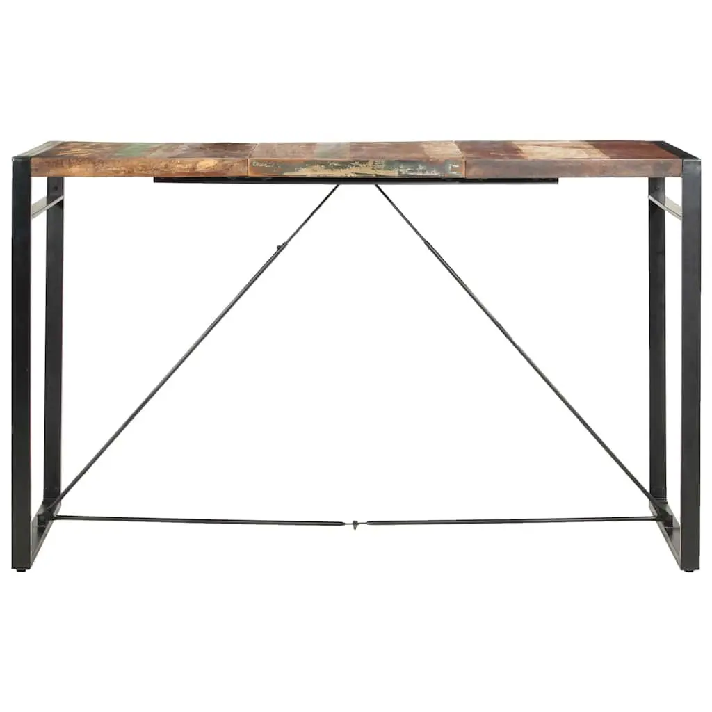 Solid Reclaimed Wood Bar Table with Steel Frame 180x90x110 cm