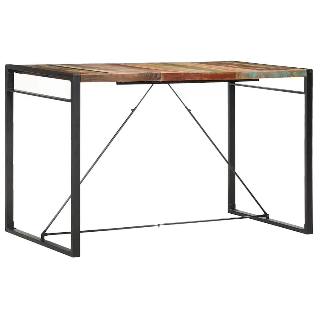 Solid Reclaimed Wood Bar Table with Steel Frame 180x90x110 cm