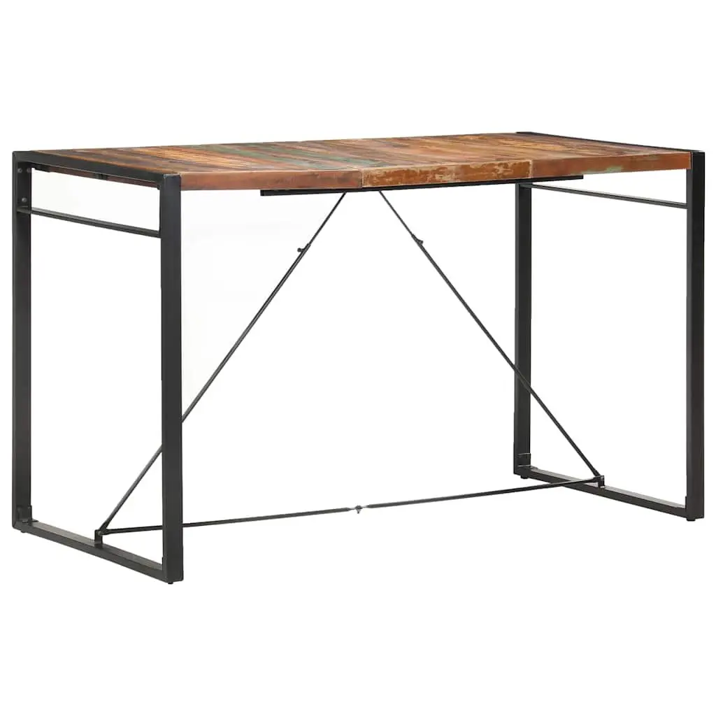 Solid Reclaimed Wood Bar Table with Steel Frame 180x90x110 cm