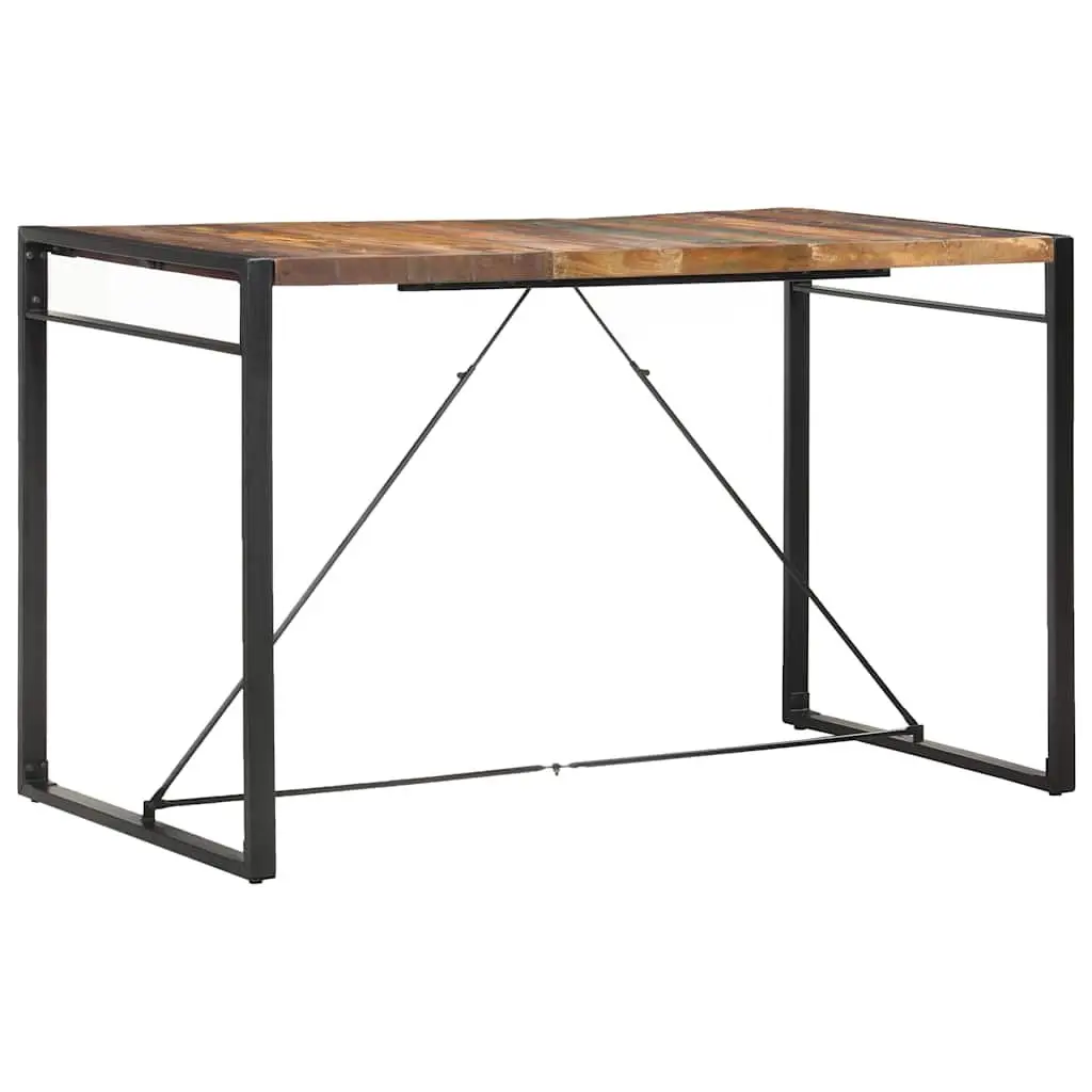 Solid Reclaimed Wood Bar Table with Steel Frame 180x90x110 cm