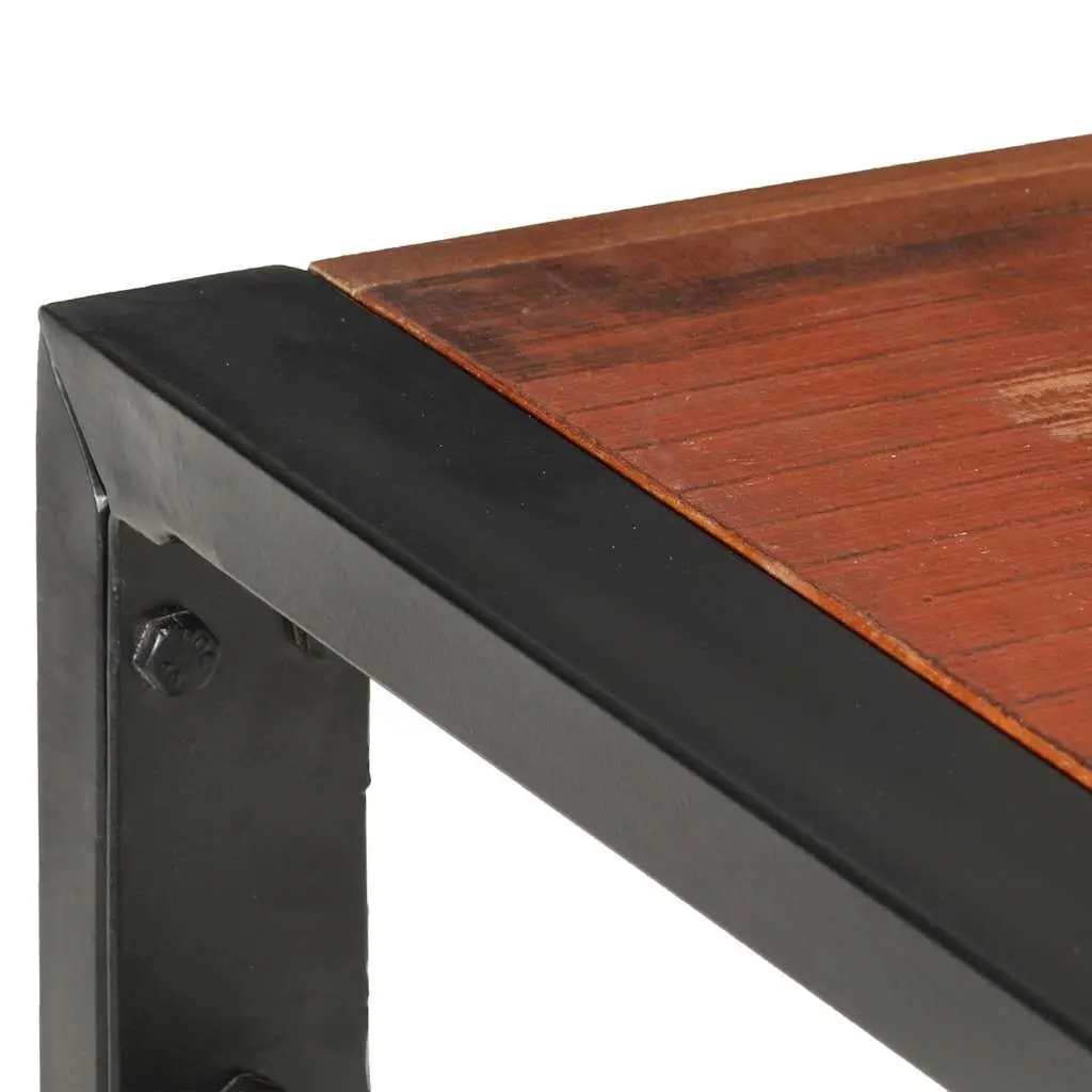 Solid Reclaimed Wood Bar Table with Steel Frame 180x90x110 cm