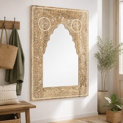 Solid Mango Wood Vintage Mirror 40x55 cm for Home