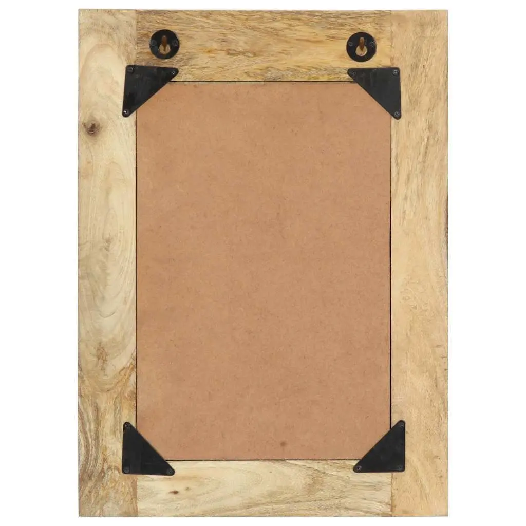 Wooden Mirror Solid Mango Wood 40x55 cm Brown Hand Painted Vintage Style